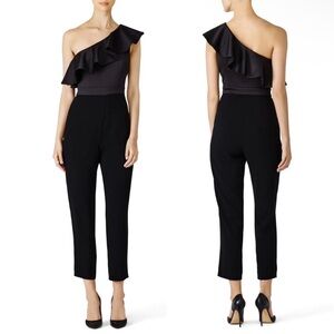 Cynthia Rowley Satin Ruffle Top Jumpsuit Size Small